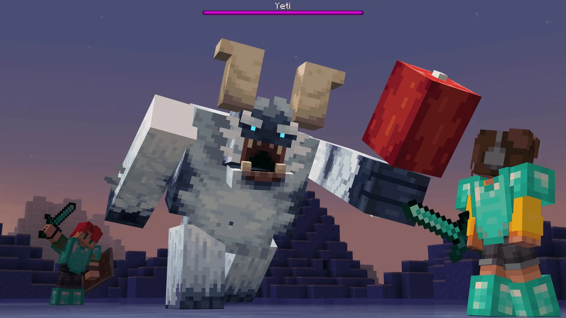 A player facing one of the custom bosses